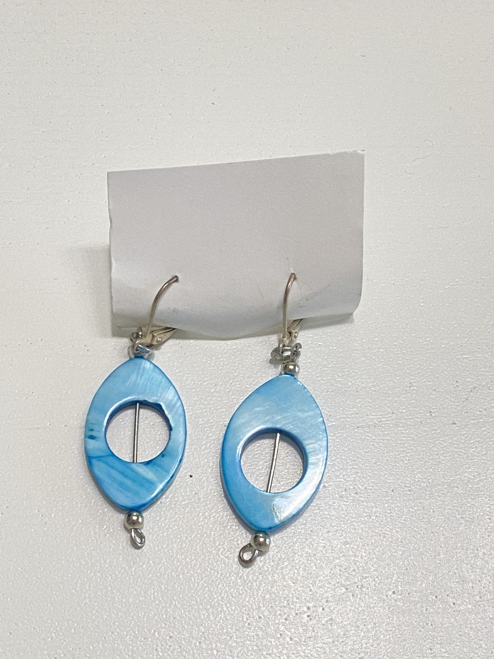 Y2K Blue Mother-of-Pearl Look Drop Earrings